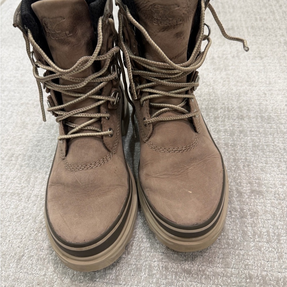SOREL WOMEN'S LENNOX STREET WATERPROOF BOOTS- OMEGA/ TAUPE